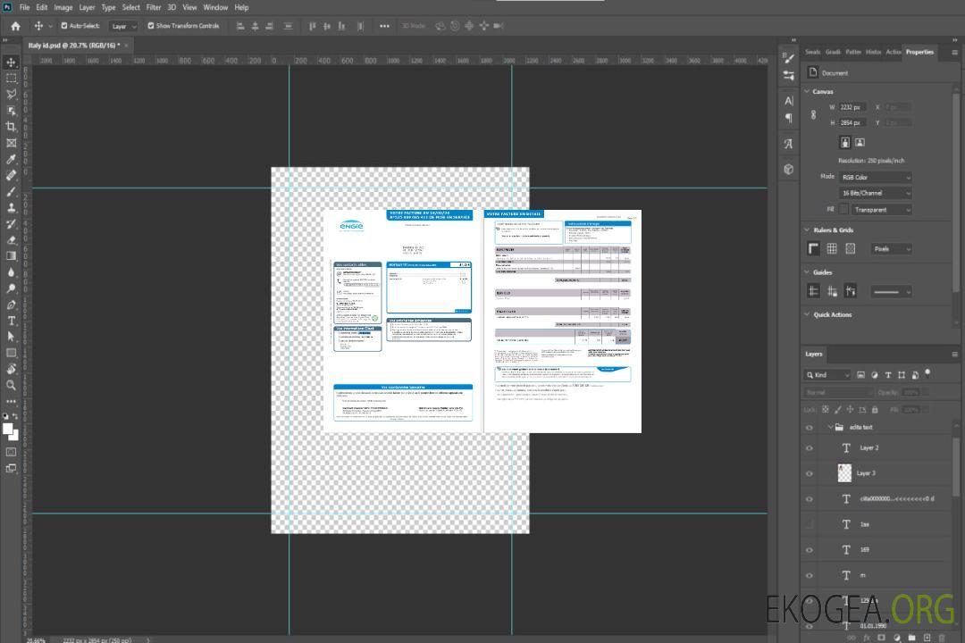 ROYAUME-UNI ENGIE facture de services publics pour entreprises Modèle Word et PDF 1-2 template